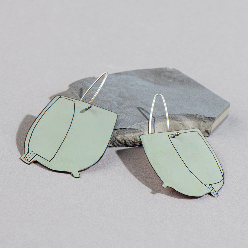 Reversible Mop Earrings (Pink + Pale Green)