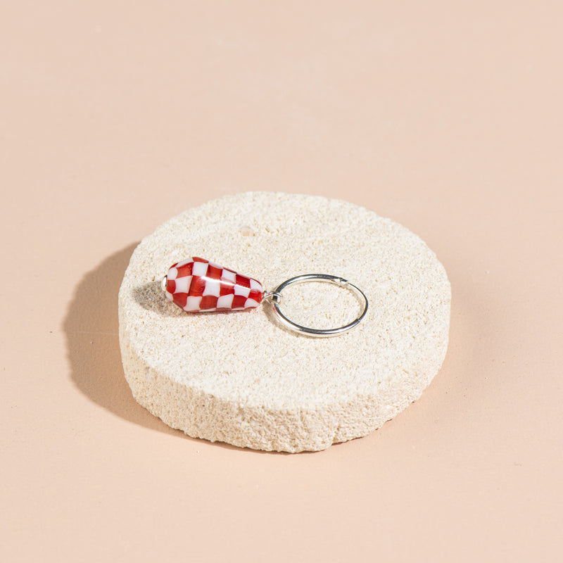 Single Earring (Red Check)