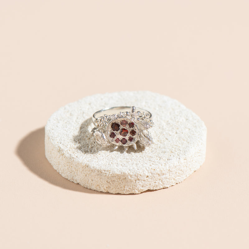 Bushy Yate Ring (silver with sapphires + garnets)