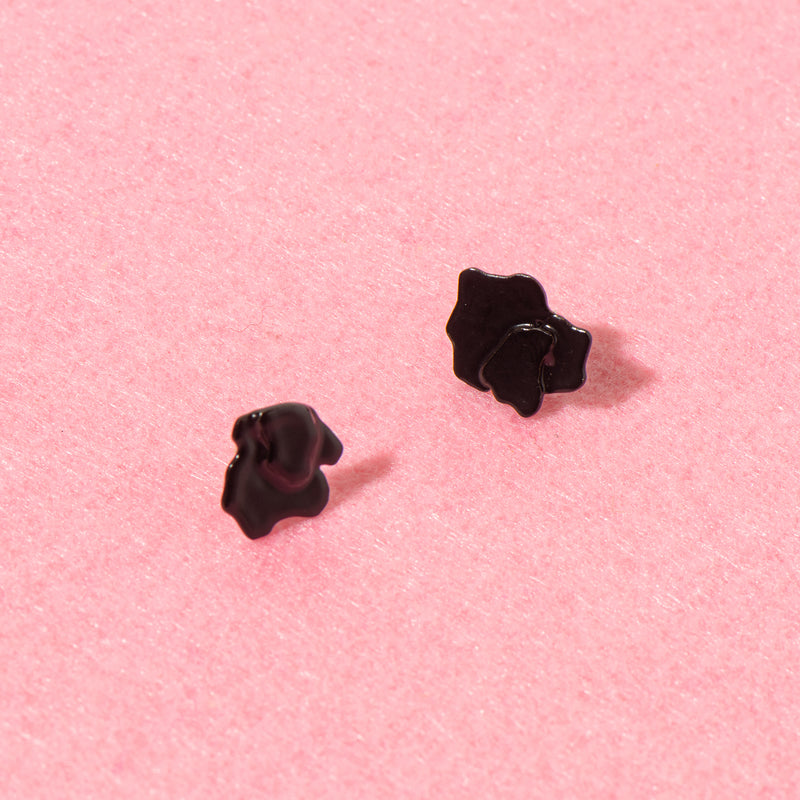 Small Rock Slice Studs (black)