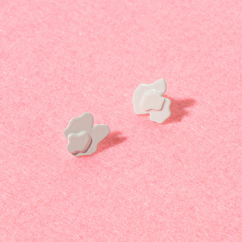 Small Rock Slice Studs (white)