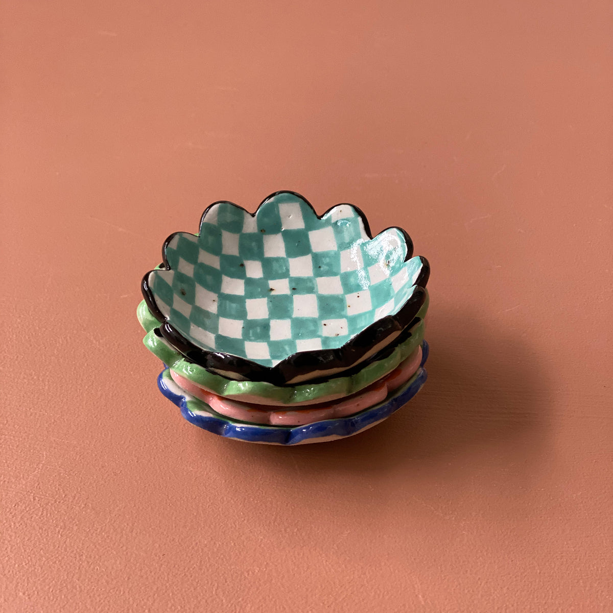 Mini Checked Dish (Flame Diamond)