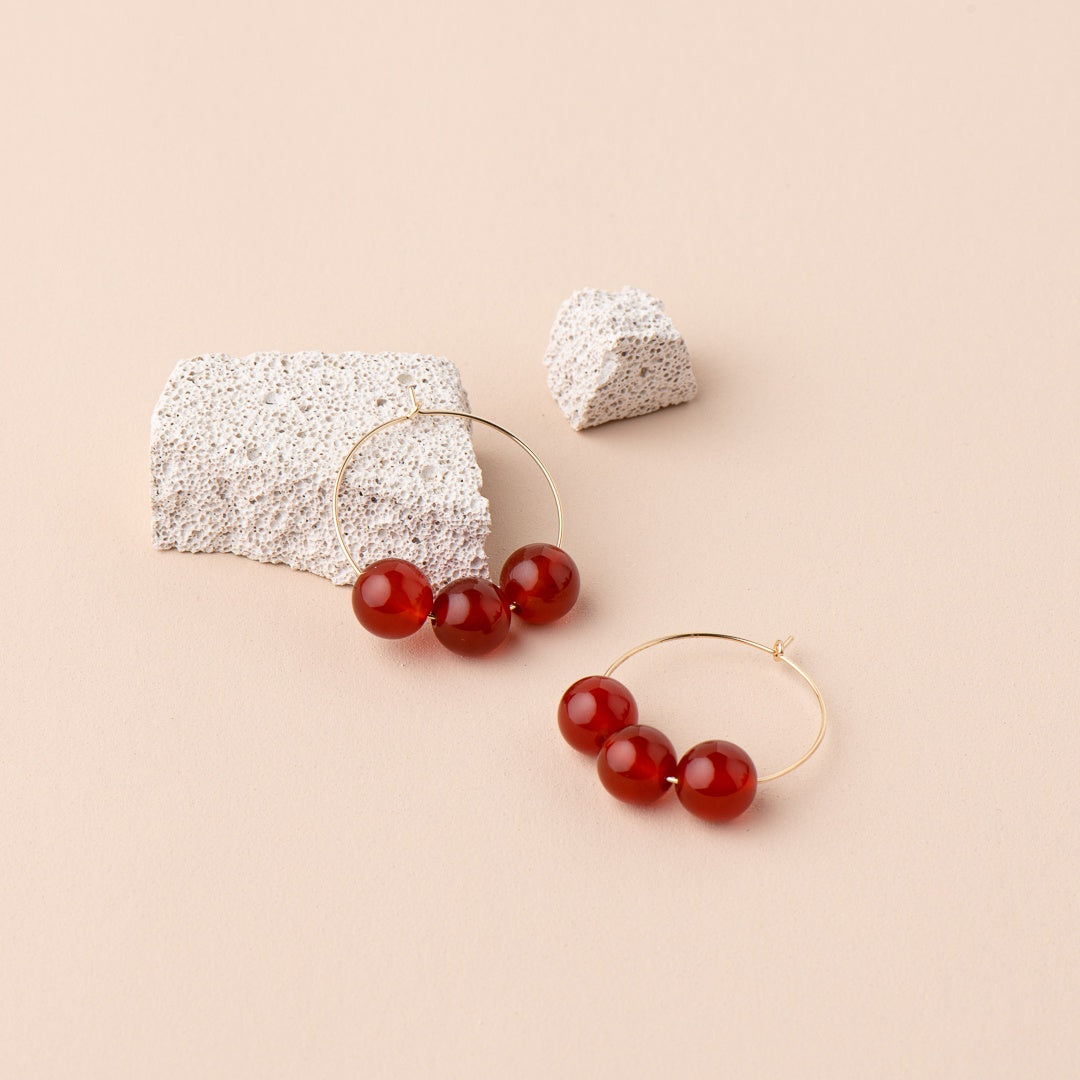 Cherry Bomb Hoops (Gold) - Boom Gallery