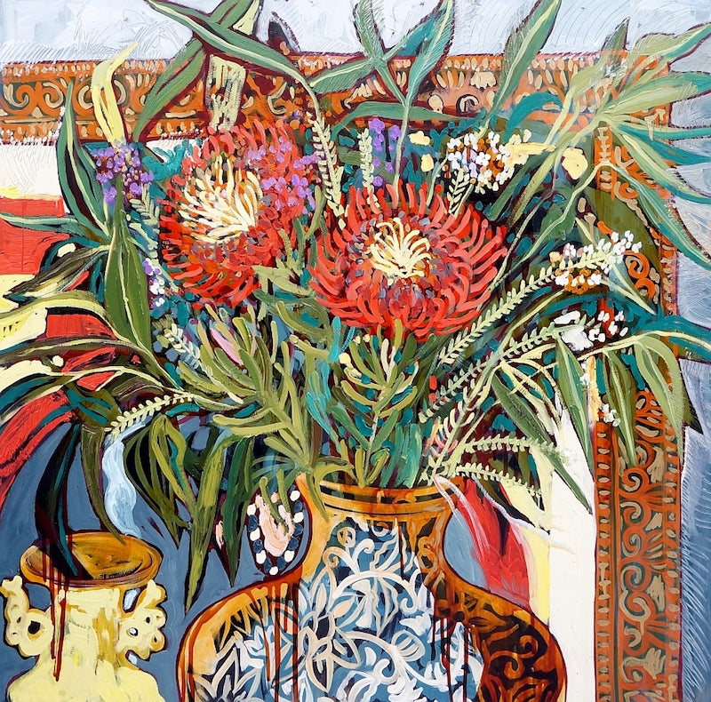 Orange Grevilleas and Lemon Vase - Boom Gallery