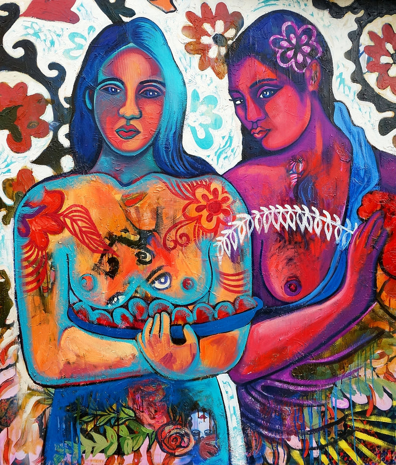 Sisters With Secrets and Fruits (Homage to Gauguin) - Boom Gallery