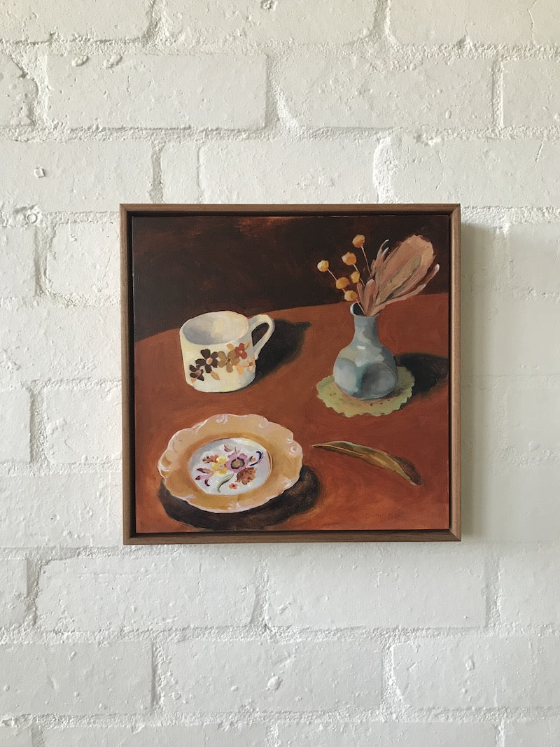 Dried Protea and Yellow Plate - Boom Gallery