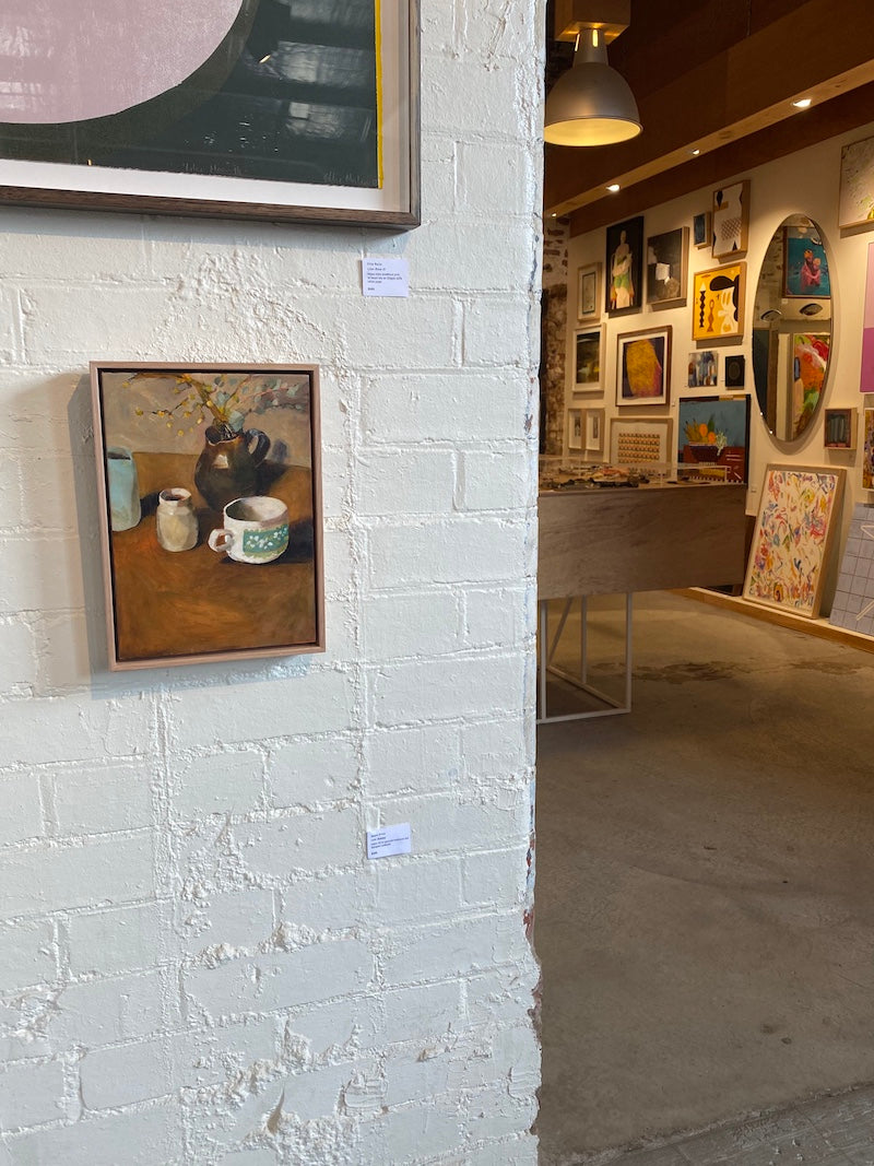 Brown Jug with Wattle - Boom Gallery