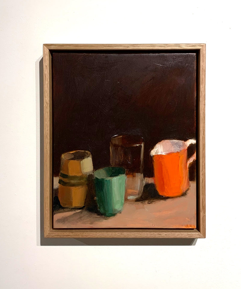 Orange Jug with Glass and Ceramics