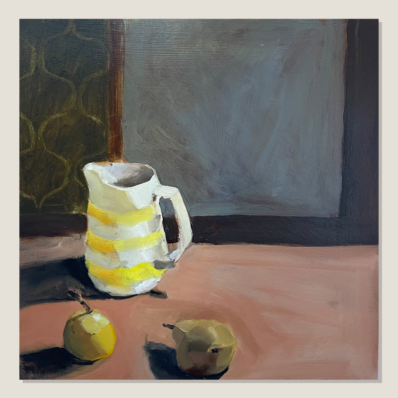 Striped Jug with Pear and Nashi